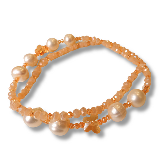 Gold Pearls Anklet