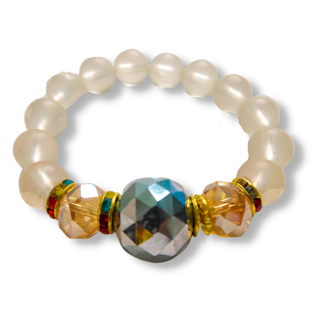 Matte Clear Stone & Crystal Bracelet